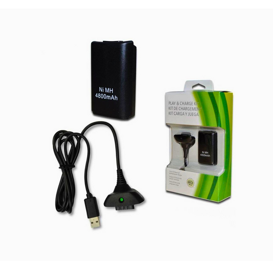 Kit Carga y Juega Xbox 360 Negro