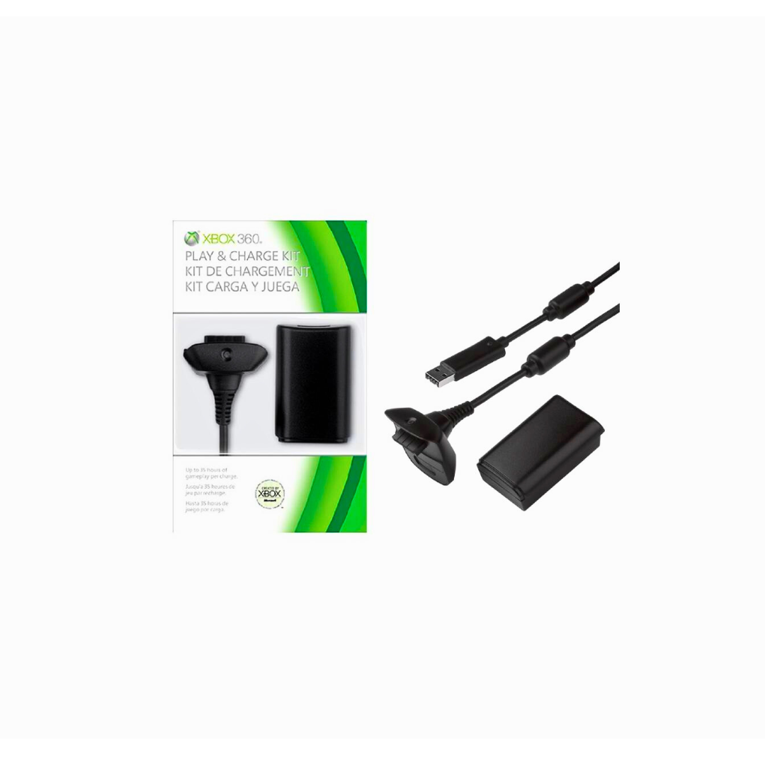 Kit Carga y Juega Xbox 360 Negro