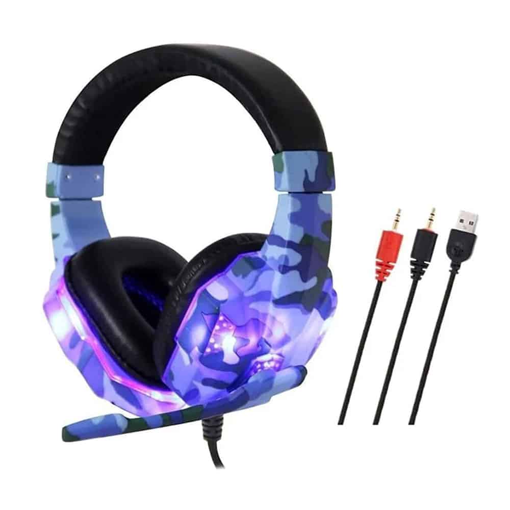 Headset Gamer Camuflado Azul Soyto Sy830